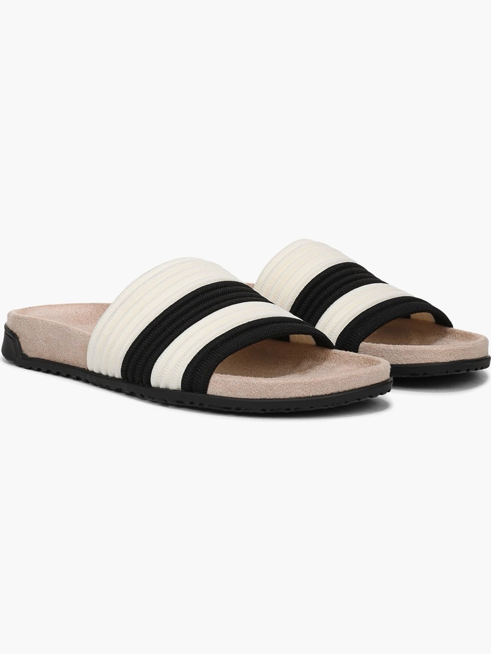 NWOT VIONIC Evie Slide Sandals in Black & Ivory 
Size 8.5